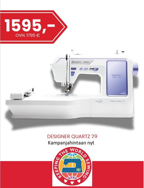 Husqvarna Viking Designer Quartz 29 ompelu- ja kirjontakone